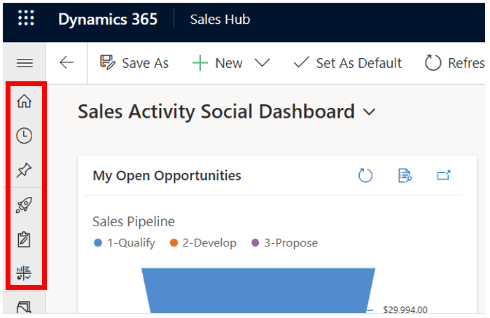 Dynamics Sales Activity Social Dashboard